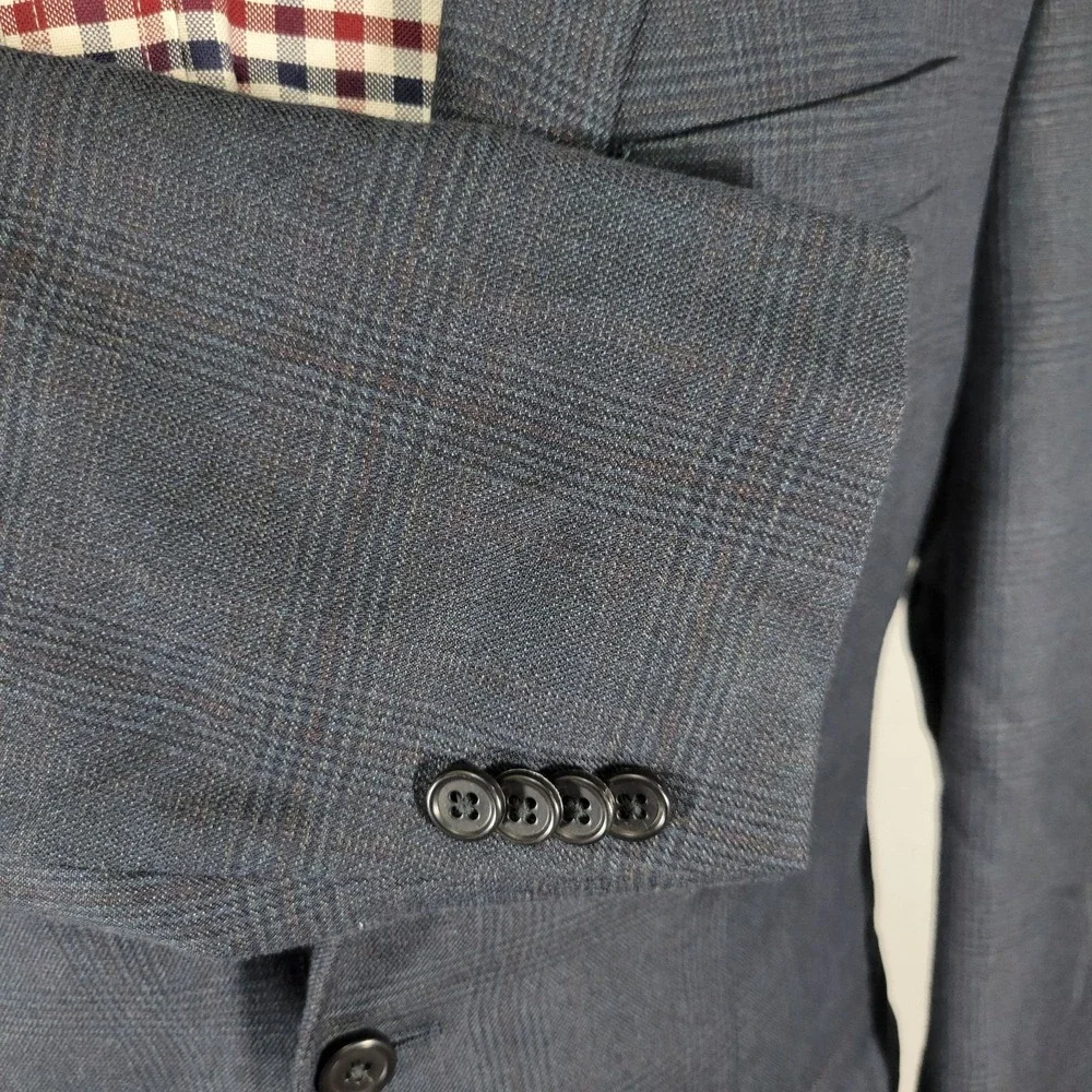 Michael‎ Kors Men's Sport Coat Blazer Two Button Navy Blue Poly Blend Size 40R